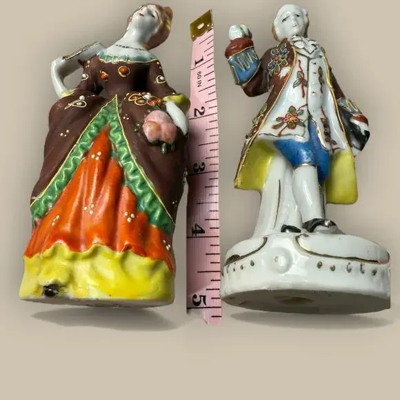 Lot of 3 Colonial Victorian Figurine Japan Vintage Woman Man 5” Wall Pocket - Picture 7 of 7